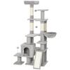 Cat Tree, 5-Level, 152 cm, Cat House, Hammock, Platform, Scratching Posts, Hanging Balls, Light Grey