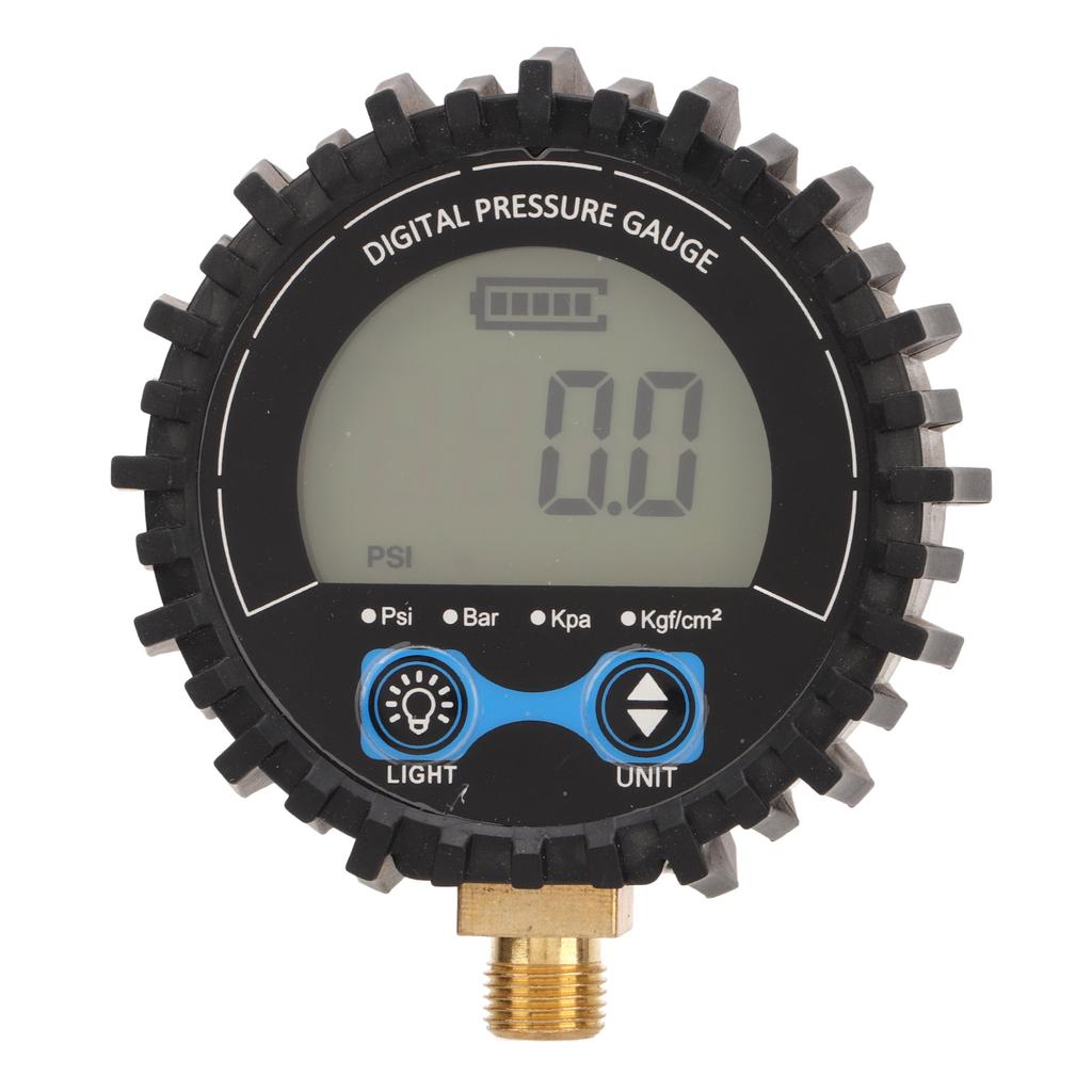 Digital Tire Pressure Gauge LCD Display Four Unit 3‑200PSI Wheel Tyre Air Inflator Monitoring Tester M11x1 Thread Blue