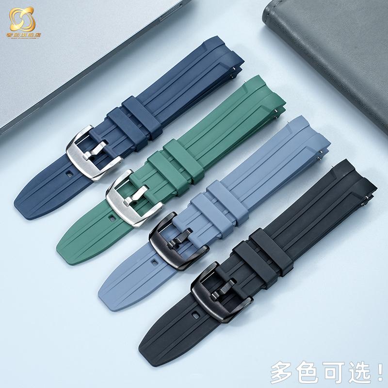 Für Longines Kangkas Fluorkautschuk-Armband L3.742 781 782 Schwarz Blau Serie Schnellwechsel Wasserdichtes Uhrenarmband mit Armband