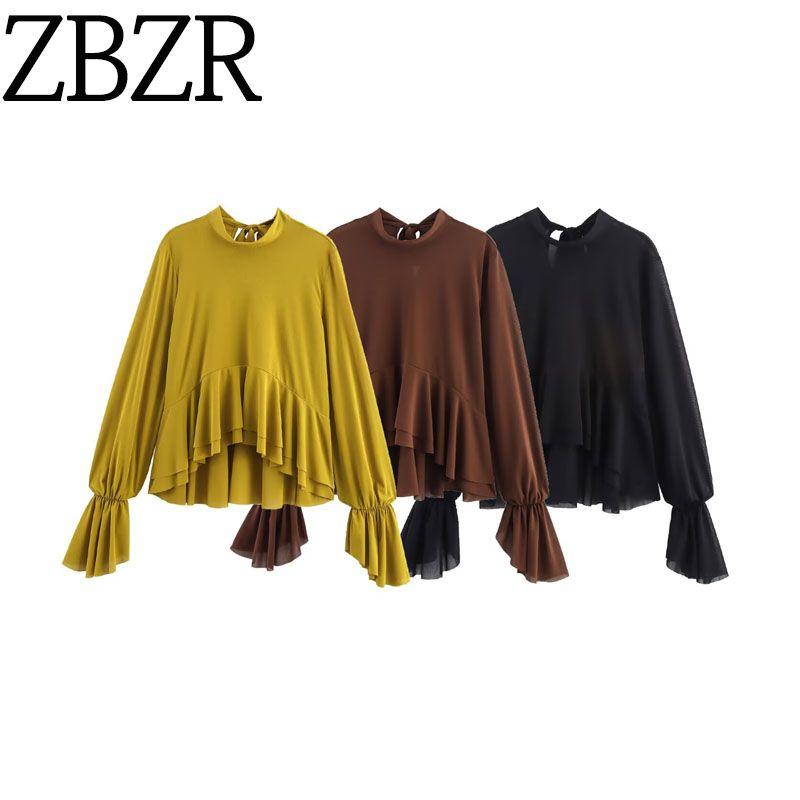 Za2025 Autumn New Arrivals Women's Clothing Zr European and American Style Fashion Layered Decorative Draped Shirt Top 5039205