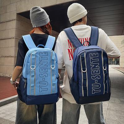 Large Capacity Backpack Men Travel Computer Backpack Letter Print Student Class Commuter Schoolbag