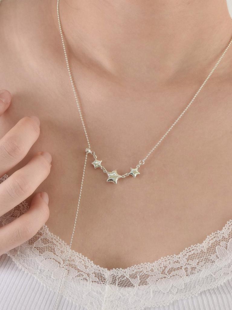 Lovetrix Silver925 3Star Necklace (Round Ver)