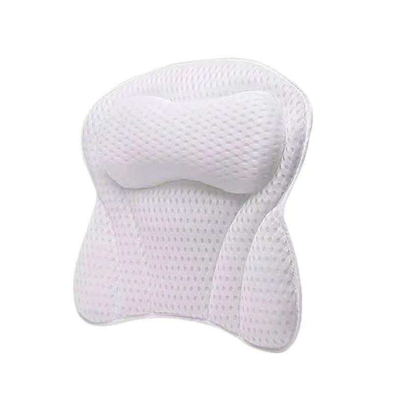 Almohada de baño Cojín de spa para bañera - Almohada para bañera con malla de aire 4D Baño transpirable y 6 accesorios de ventosas antideslizantes