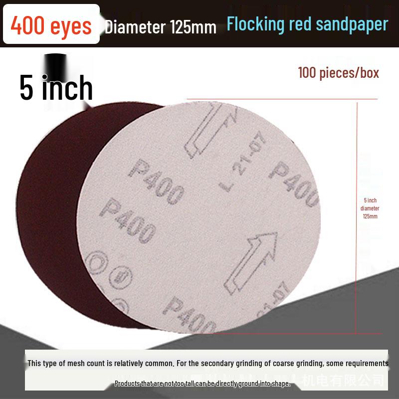 5-inch Self-Adhesive Flocked Sandpaper Disc for Sanding and Grinding (125MM)