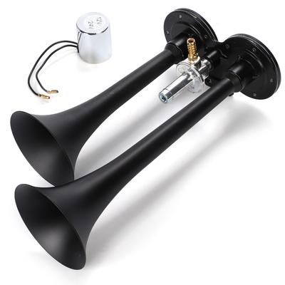 Calm Wish Yankee Horn Air Horn Trumpet Double Horn Truck Dump Truck Car Boat Motorcycle Black 12V 24V 29cm Universal