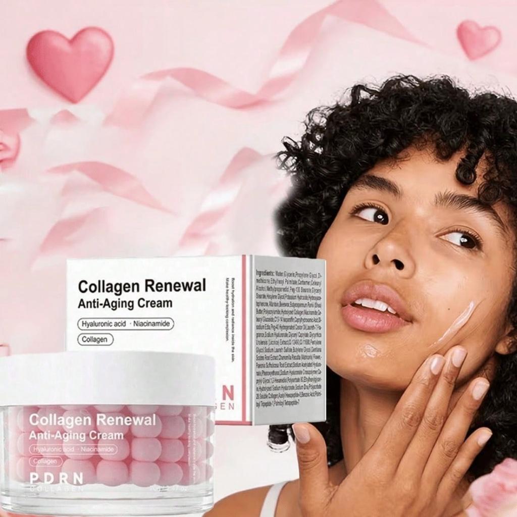 PDRN Collagen Bead Capsule Cream,Deep Hydrating Anti-Wrinkle Treatment,Lifts Sagging, Evens Pigmentation,Restores Plump Youthful Glowing Complexion