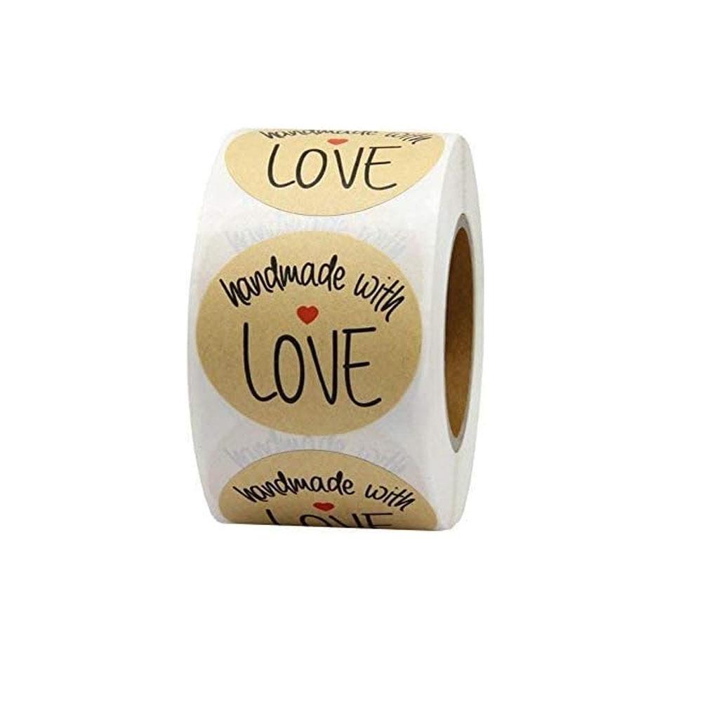 500 Kraft Paper Self-Adhesive Thank You Stickers for Baking Gifts Sealing Labels