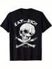 ""Eat the Rich" Totenkopf Grafik T-Shirt - 180g"