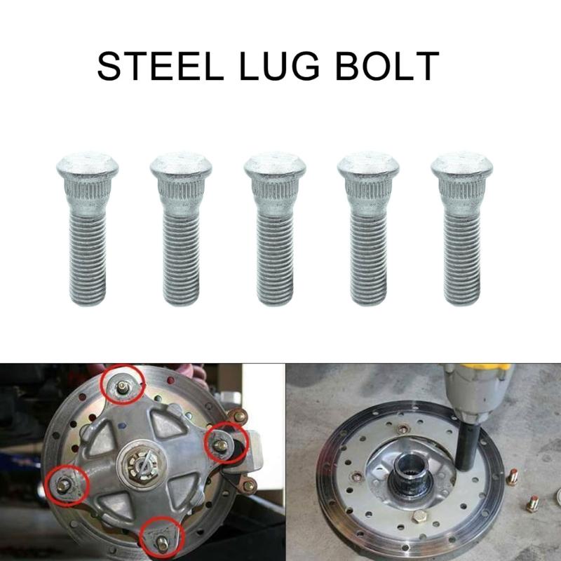 10Pcs Wheel Studs Tire Lug Nuts Replacement Wheel Lug Studs Tire Hub Screw 48mm Long & 12mmx1.5 Extended Knurled Bolt