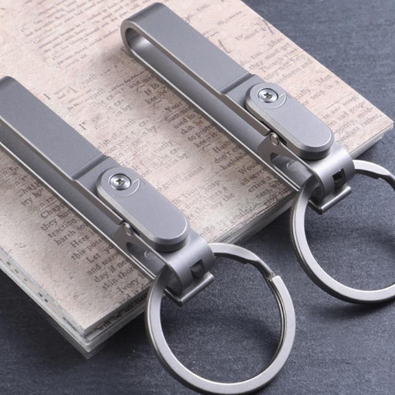 Compact Ti Alloy Key Clip Belt Keychain For Minimalist Lifestyle Attachment To Pockets Belts or Bags Securely