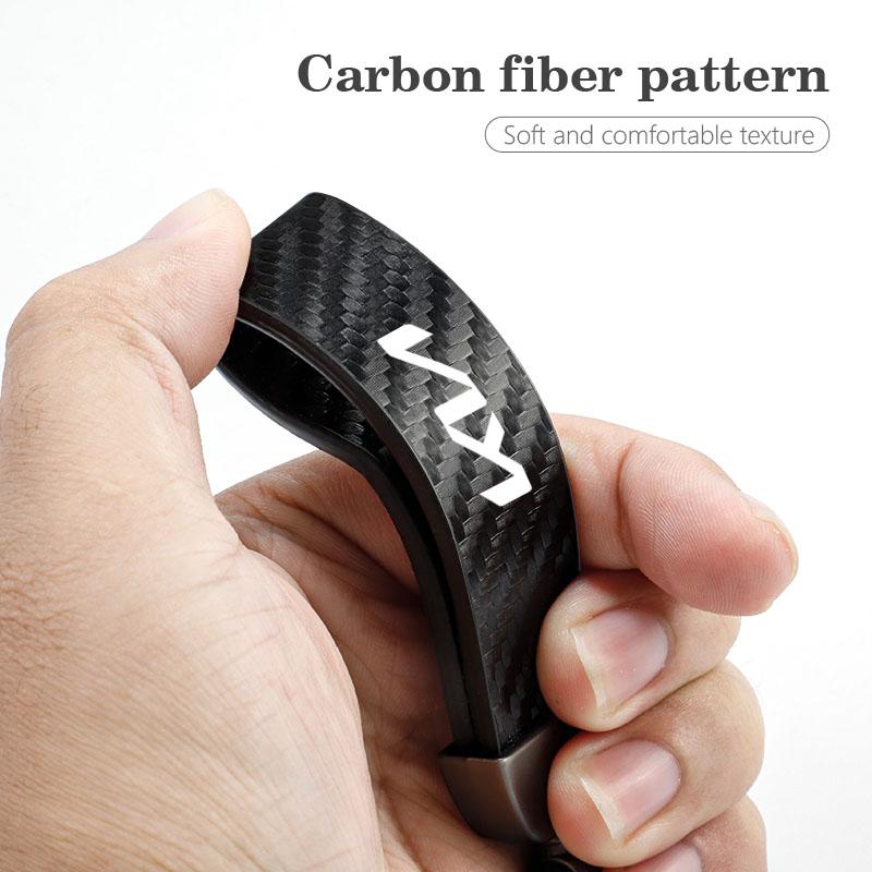 RRPM6 Car Logo Carbon Fiber Pattern Car Keychain for Kia Sportage Ceed Picanto Rio ProCeed Niro 5 3 4 K7 K5 K8 K3 Ray K9 Accessories