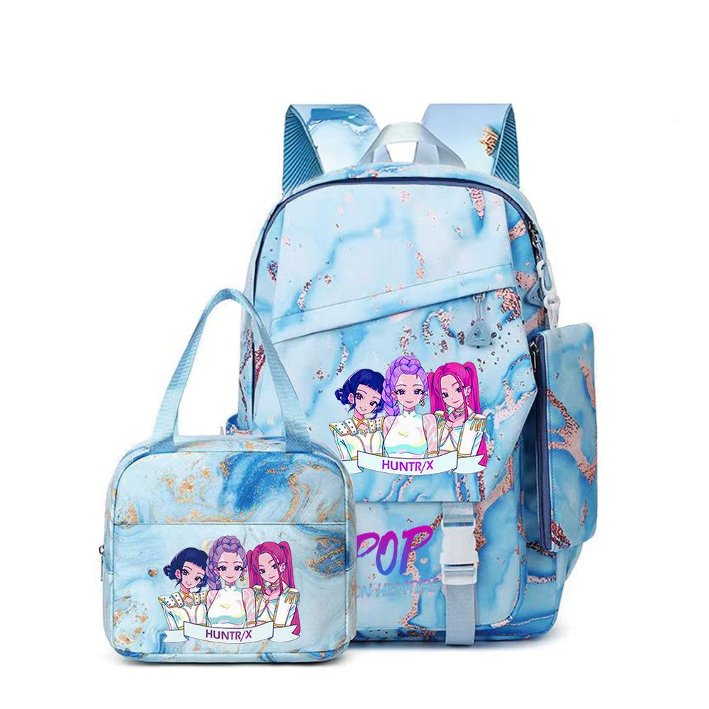 Kpop Demon Hunters, Elementary School Bag, Children'S Backpack, Lunch Bag, Pencil Bag, Three-Piece Set, Student Backpack