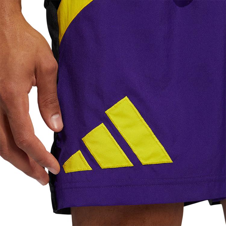 adidas Basketball Shorts Men's Collegiate Purple Moderate Straight Fit Pants HK9465
