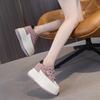 Little white shoes women's 2025 new autumn soft leather thick-soled muffin shoes women's lightweight small invisible inner height increase women's sho