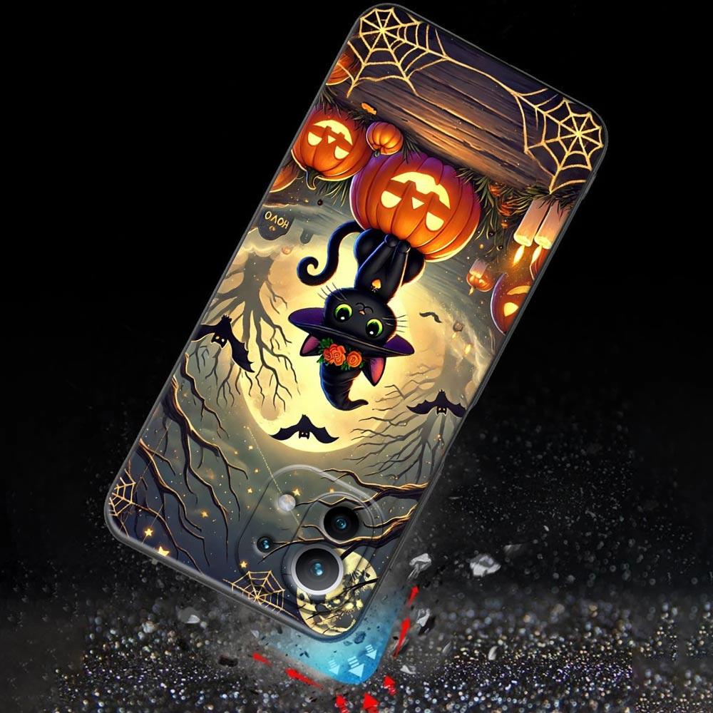 Happy Halloween Cat Pumpkin For Xiaomi 15 Ultra 11T 12T 13T 14T Pro Phone Case Mi POCO X7 M7 F7 Pro F5 F6 M6 X3 X5 X6 Back Cover