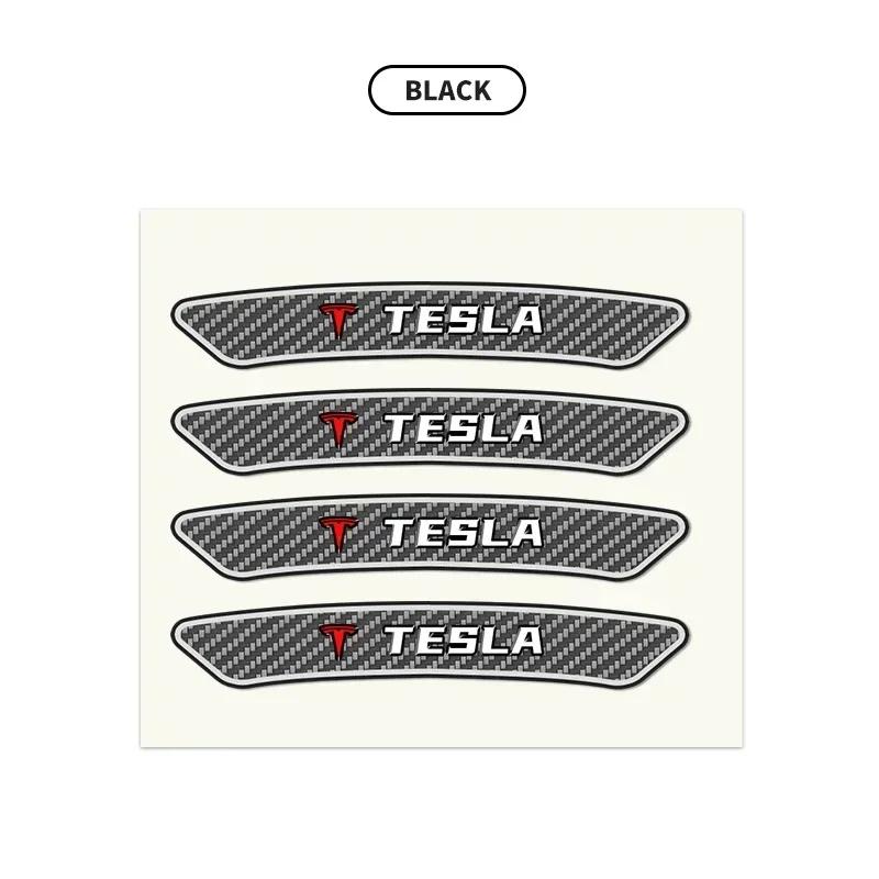 

Car Sticker 2025 New Tesla 4pcs Car Logo 3D Trim Badge Wheel Brow Decal Car Wheel Hub Sticker For Tesla Model 3 X S Y P100D Spac