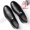 Qingting Men's 2025 Soft Sole Leather Slip-On Business Casual Shoes - Non-Slip, Round Toe, Dad Style