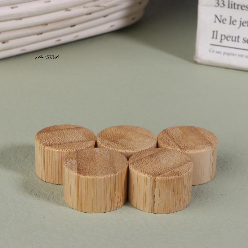 Eco-Friendly Bamboo Bottle Caps with Reducer 1/5Pcs Set Screw Cap Real Bamboo Cover for Reuse Empty Bottles Drop Plug