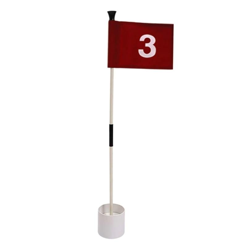 Portable Golf Practice Flagstick Set With ABS Putting For Indoor Outdoor Training