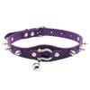 Collana girocollo nera borchiata Rivetto Borchia Punk Rock Campanellino Ecopelle Gotico Collare Donna Chocker Ragazze Harajuku Costume Gioiello Gotico