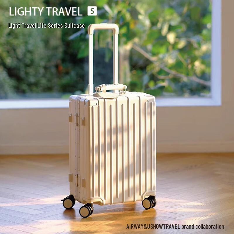 USB Charging ABS+PC Aluminum Frame Spinner Luggage 20 Inches