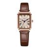 Gedi Retro Small Square Dial Ladies Waterproof Leather Strap Quartz Watch