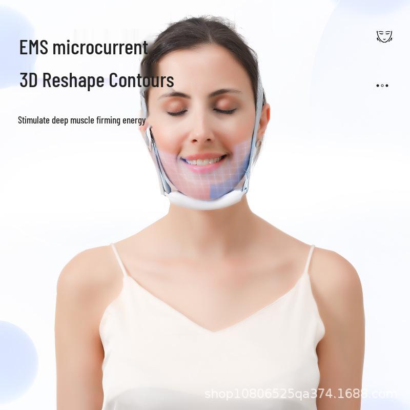 EMS Microcurrent V-Shape Face Slimming Massager: Vibration & Heat for Lifting and Double Chin Reduction