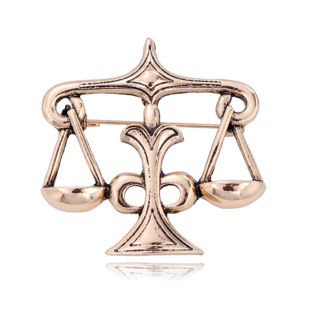 Trendy Metal Libra Brooches for Women Unisex Creative Pins Casual Party Jewelry Accessories Gifts Decoration