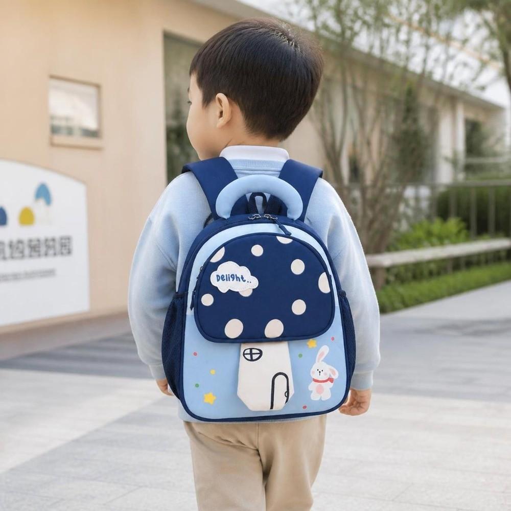 Cartoon Design 3D Mushroom Shape Backpack Lightweight Kindergarten Bookbag Preschool Use