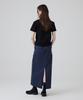 Dangled Drop Dgdp Cotton Maxi Skirt_Navy