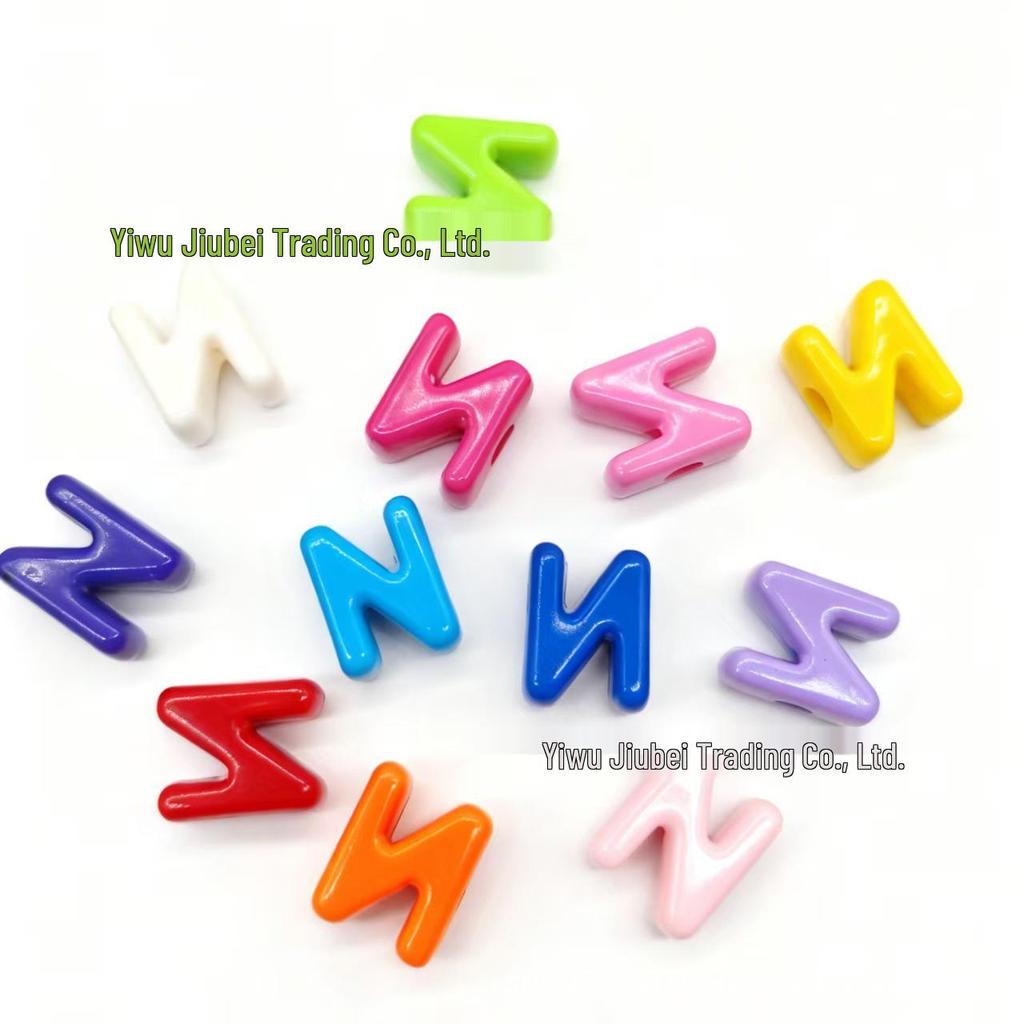 Colorful Acrylic Alphabet 'A' Beads for DIY Keychains & Charms
