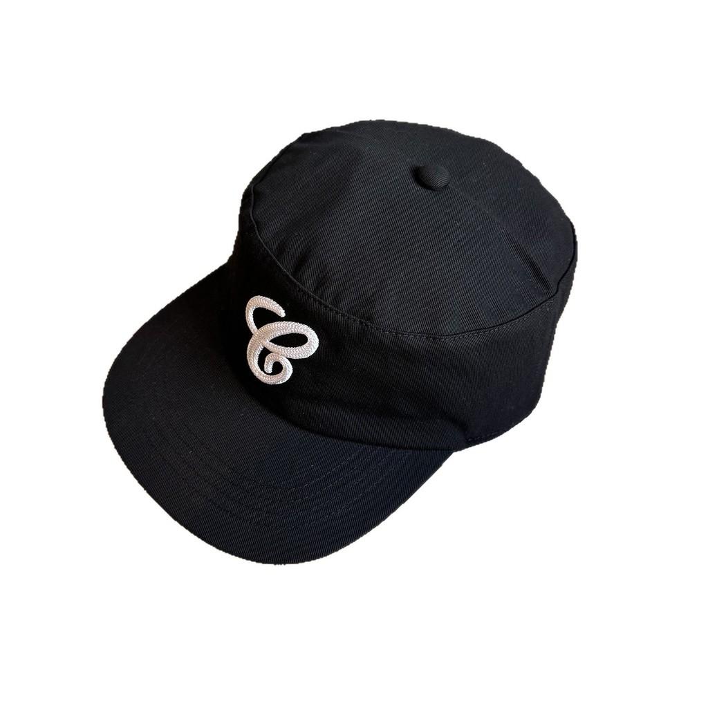 Embroidery Black Retro Cotton Cap Letter Design Breathable Material Streetwear