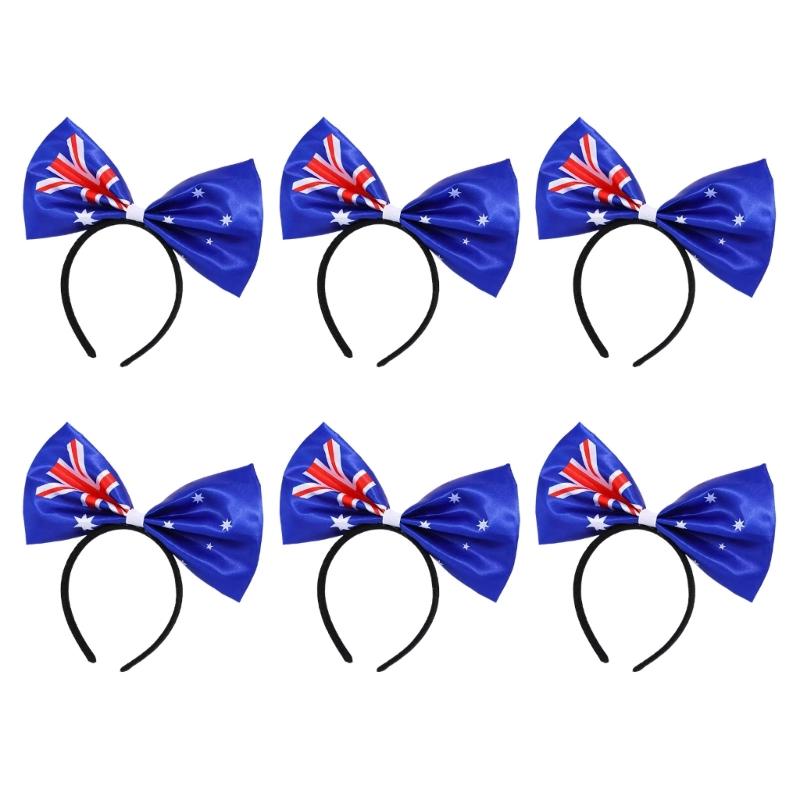 

6 Piece Soft And Breathable Headwears Holiday Hair Bands Set Decorated With Soccer Tournament Country Flag