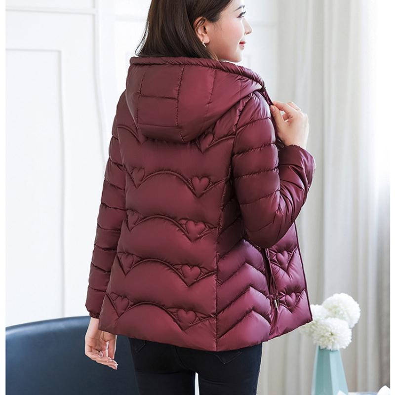 Damenjacke für Herbst und Winter, einfarbig, mit Kapuze, schmale Passform, dick, warm, kurz