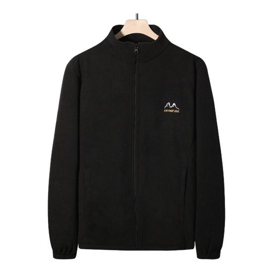 

Мужская куртка с воротником-стойкой, длинным рукавом, однотонное утолщенное пальто с карманами XXL чёрный