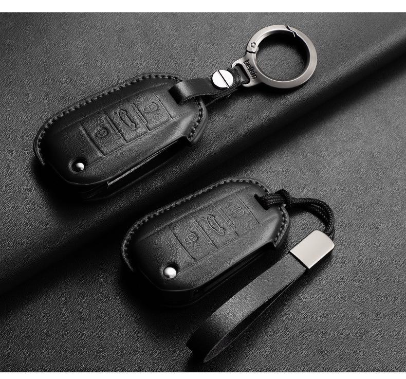 Echte Leder Autoschlüsselhülle für Citroen C3 Picasso/C5