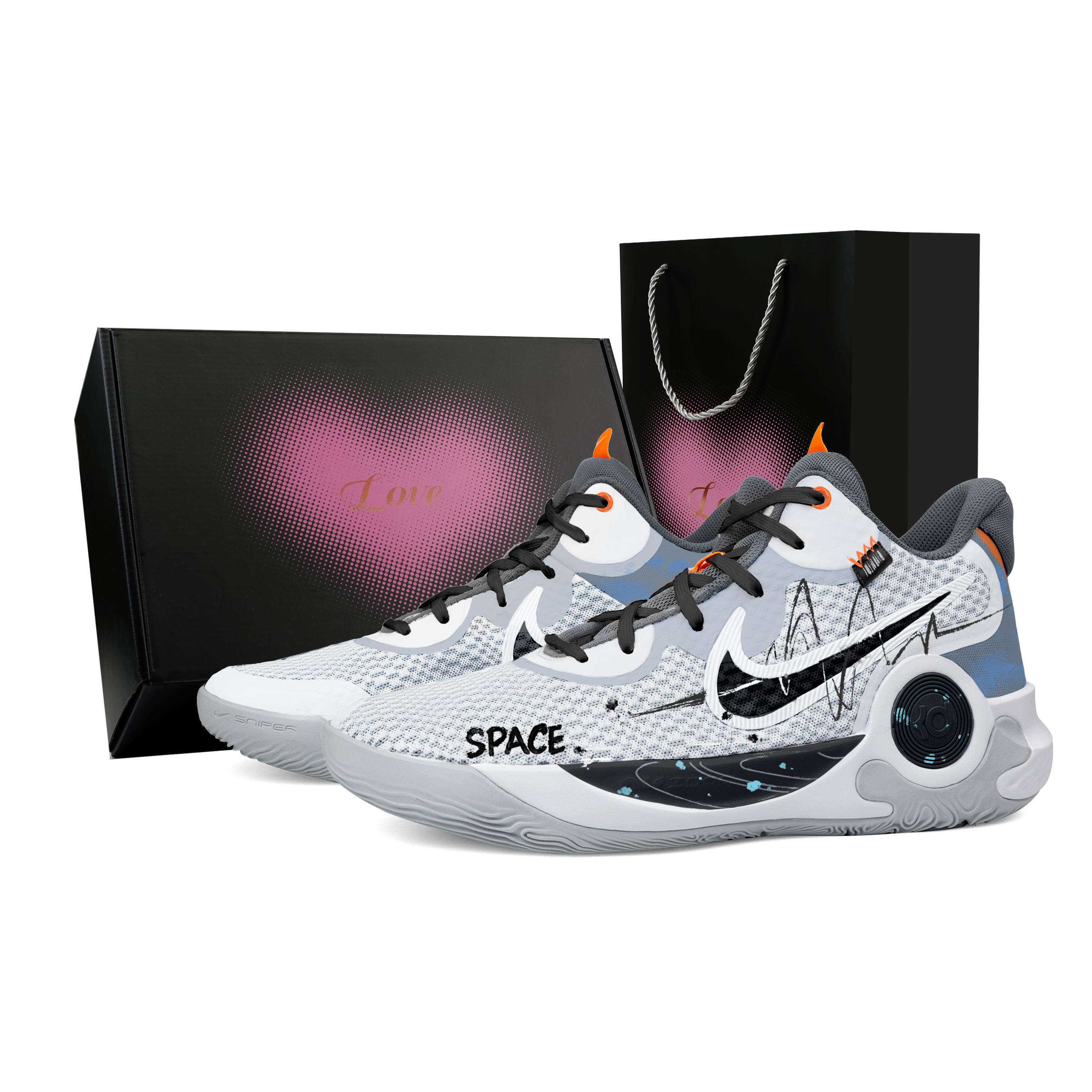 

Nike KD Trey 5 IX Mid top Basketball Shoes Unisex Gray White CW3402-011(Team529-) 40.5