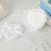 Romance Lace Wedding Rings Holder Heart Shape Fingerring Box For Bridal Party Formal Occasion Jewelry Gift Display