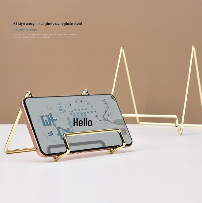 Geometric Wrought Iron Desktop Storage Organizer and Display Stand