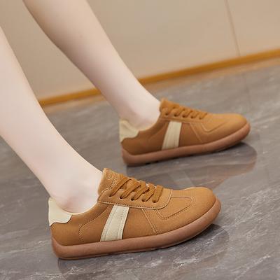 Mode 2024 Herbstmode Neue Damen Bequeme Einfarbige Schnür-Atmungsaktive Low-Top-Sneakers