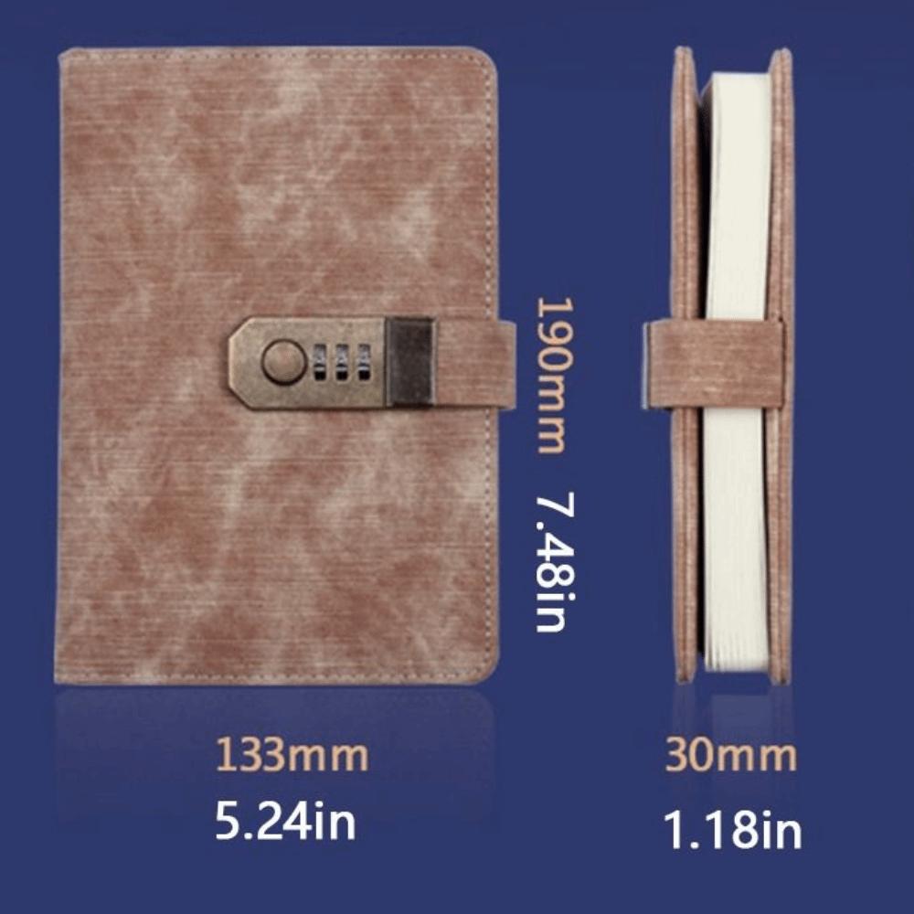 PU Leather Cover Password Lock Notebook Simple Atmosphere A5 Notebook Diary Book with Lock Office