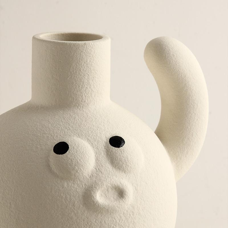 Big Footed Ceramics Vase Desktop Flower Arrangement Decoration Originality Living Room Cute DIY High Level Decorations