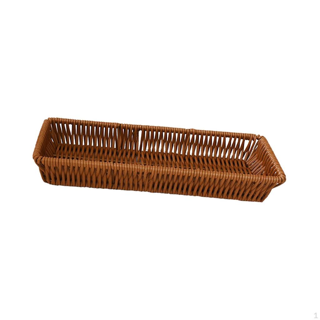 Handcrafted Wicker Utensil Holder and Bread Basket Set
