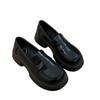 Black Retro Small Leather Shoes Women's Autumn 2025 New British Style Thick Heel Platform Loafer with Skirt Japanese Jk