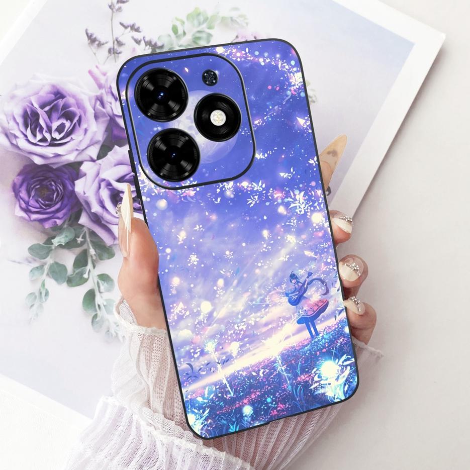 For Tecno Spark Go 2024 Case BG6 Beautiful Butterfly Tree Painted Cover Soft TPU Phone Case For Tecno Spark Go 2024 Fundas Coque