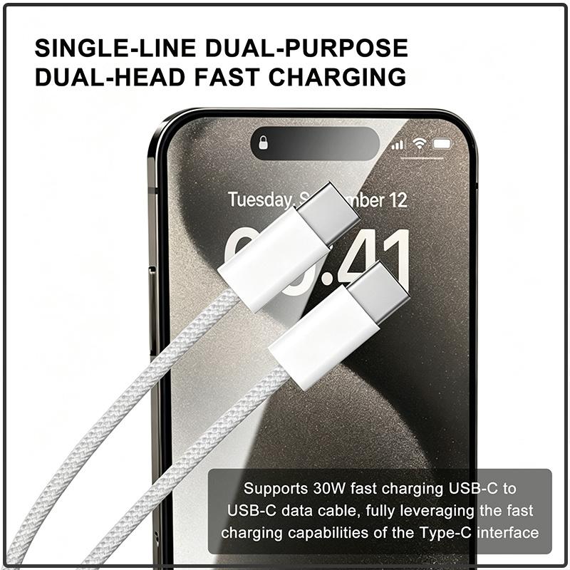 Original Apple Type‑C To Type‑C Charging Cable 1M Braided Stable Power Delivery Durable USB‑C Cord Universal Compatibility For Smartphone Tablet