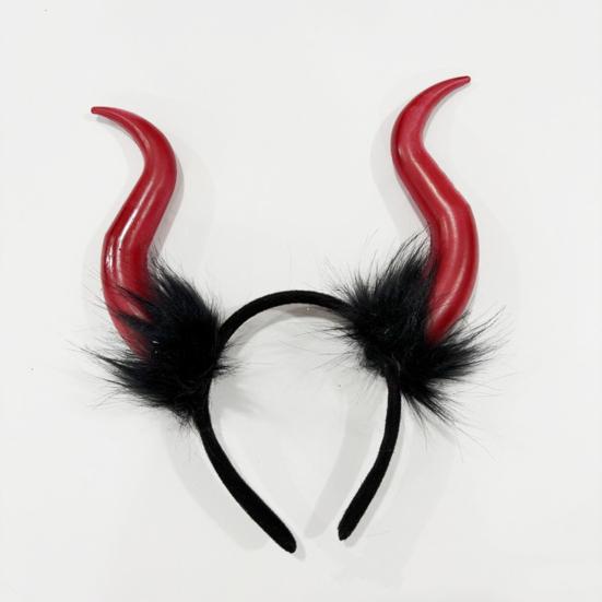 Halloween Teufelshörner Plüsch Stirnband Cosplay Gothic Haarreif Verkleidungszubehör Party-Outfits Stirnband