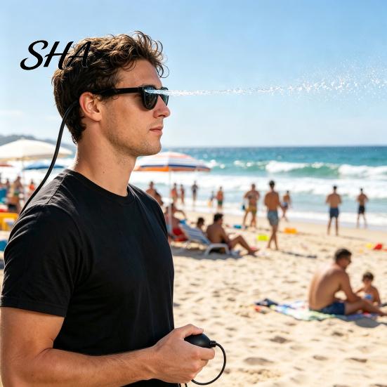 Novelty Water Spray Glasses Prank Glasses, Funny Squirt Sunglasses with 90ml Refillable Reservoir, Hidden Sprayer for Adults Summer Party Beach