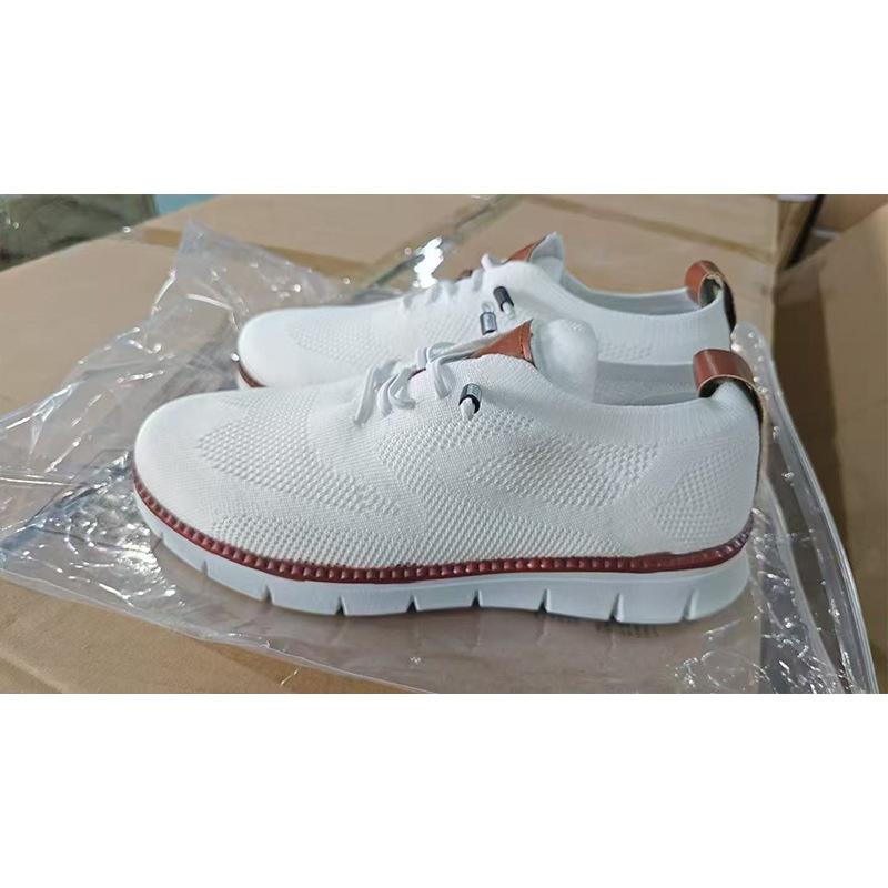 Large size trendy men's shoes summer breathable sports shoes fly-woven mesh shoes men's running men's trendy shoes