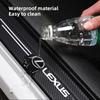 XBE2 1/4/5Pcs Carbon Fiber Leather Car Door Sill Protector Strip For Lexus Fsport GS GX IS LS LX CT LC RC LBX NX RX 350h 450h ES UX